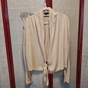 H&M Cream Front Tie Cardigan Sweater - Medium